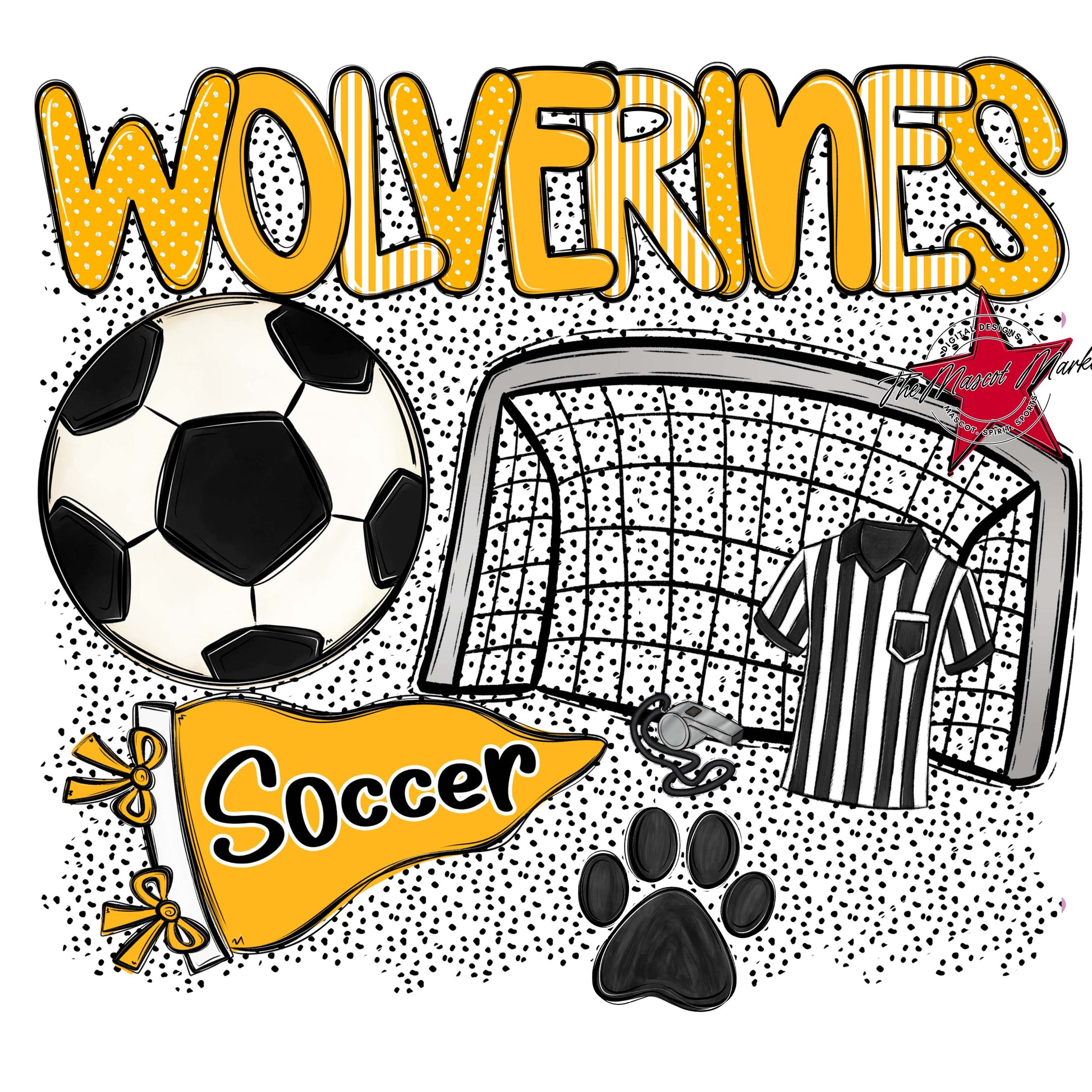Wolverines Soccer Spirit-Yellow
