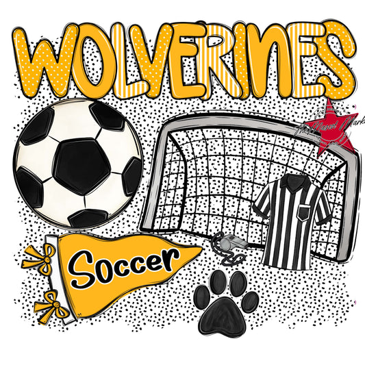 Wolverines Soccer Spirit-Yellow