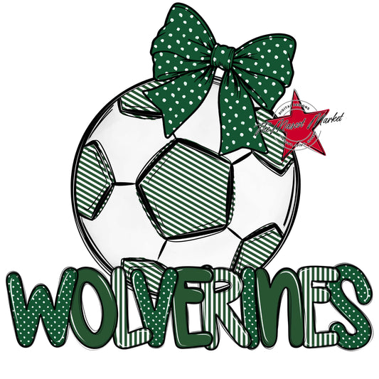 Wolverines Soccer Spirit Design-Green