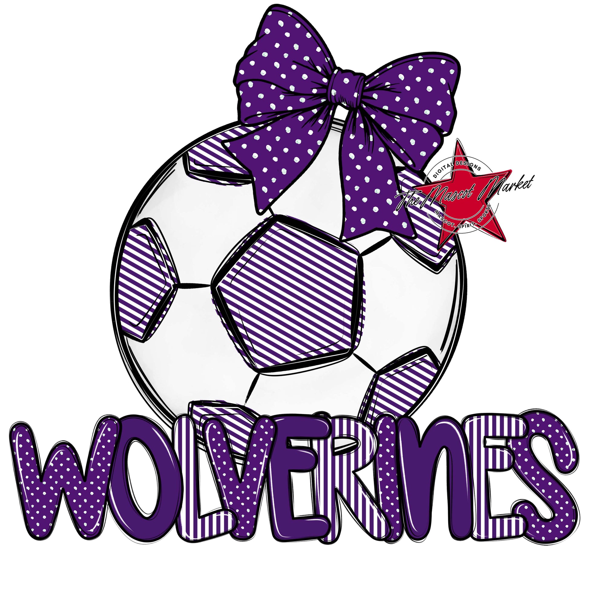 Wolverines Soccer Spirit Design-Purple