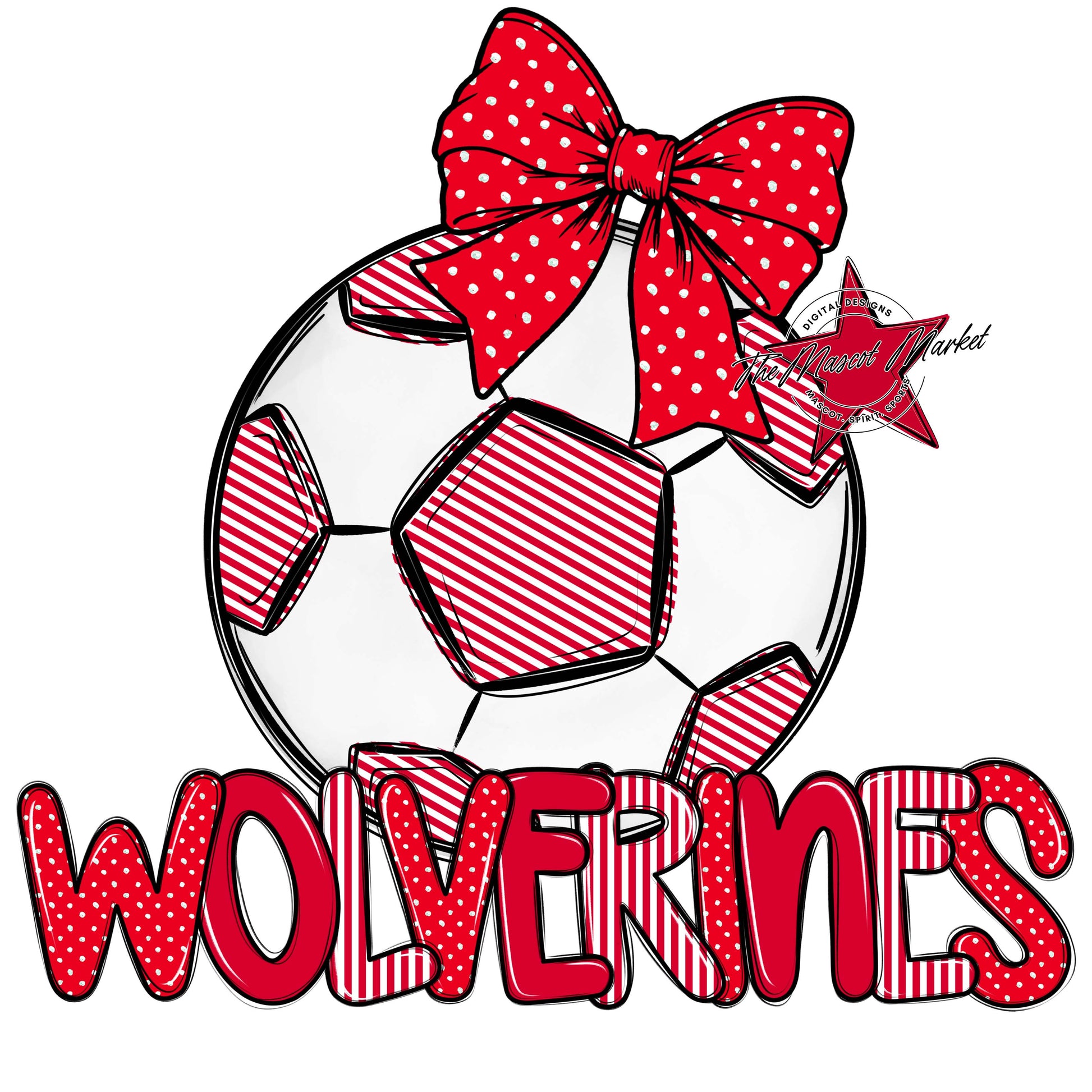 Wolverines Soccer Spirit Design-Red