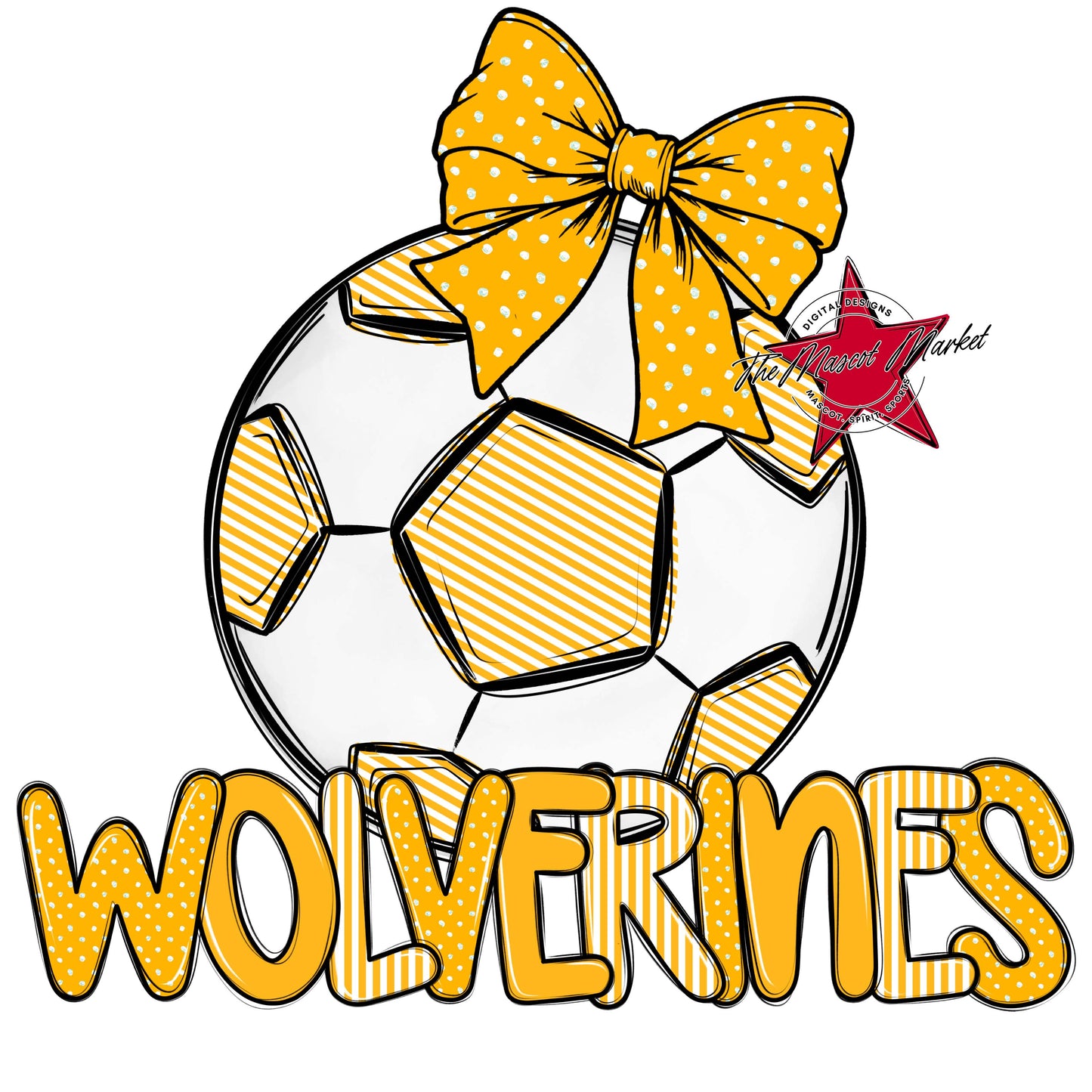 Wolverines Soccer Spirit Design-Yellow