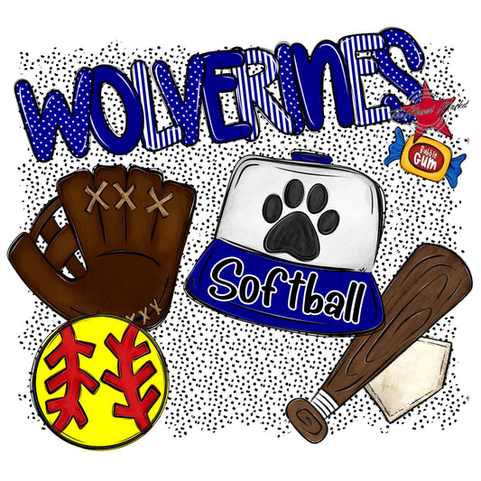 Wolverines Softball Spirit-Blue