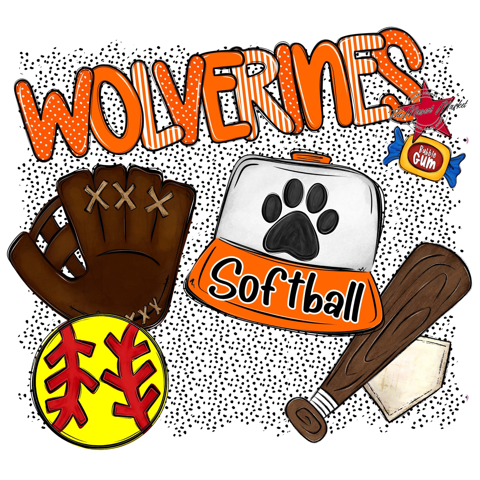 Wolverines Softball Spirit-Orange