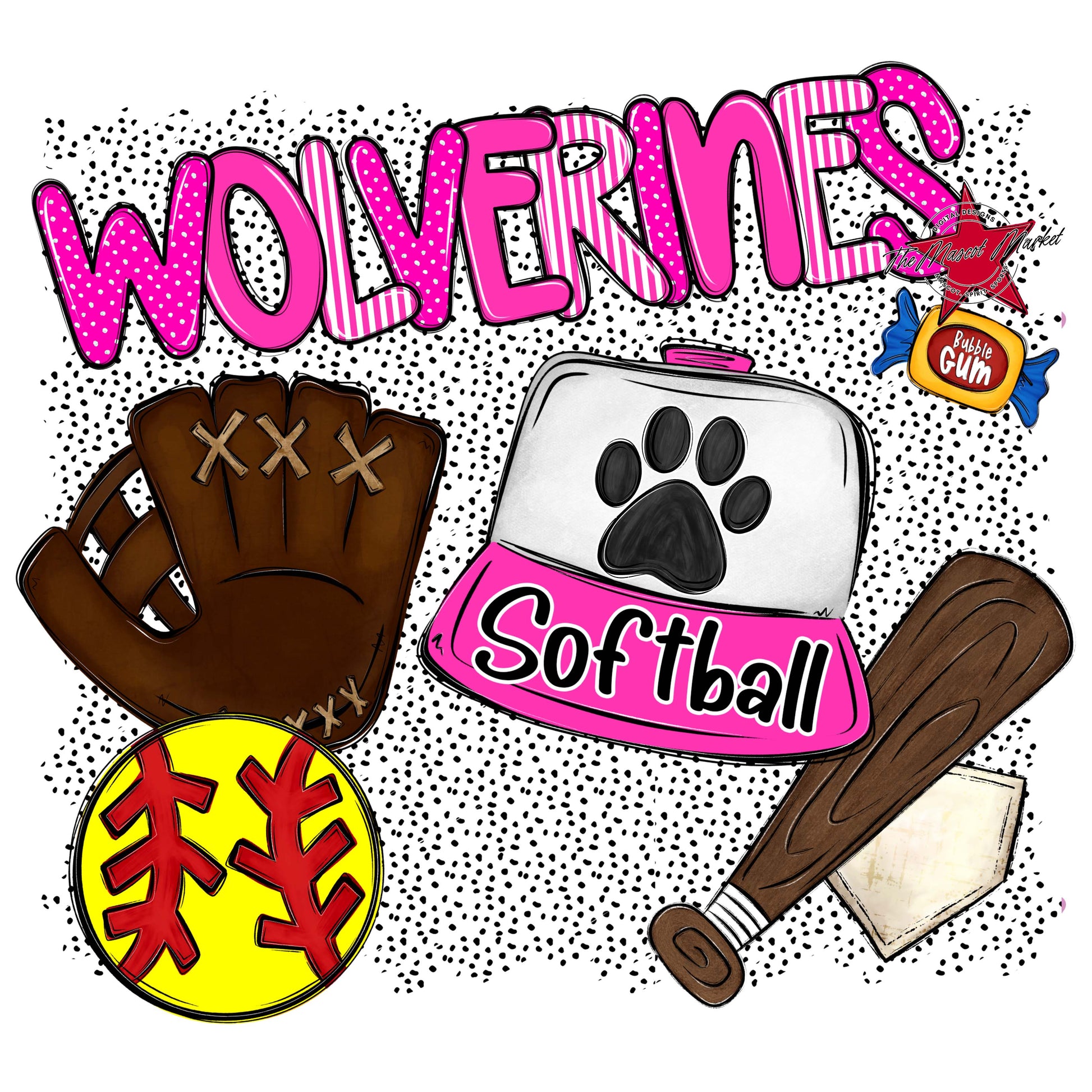 Wolverines Softball Spirit-Pink
