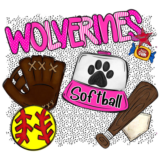 Wolverines Softball Spirit-Pink