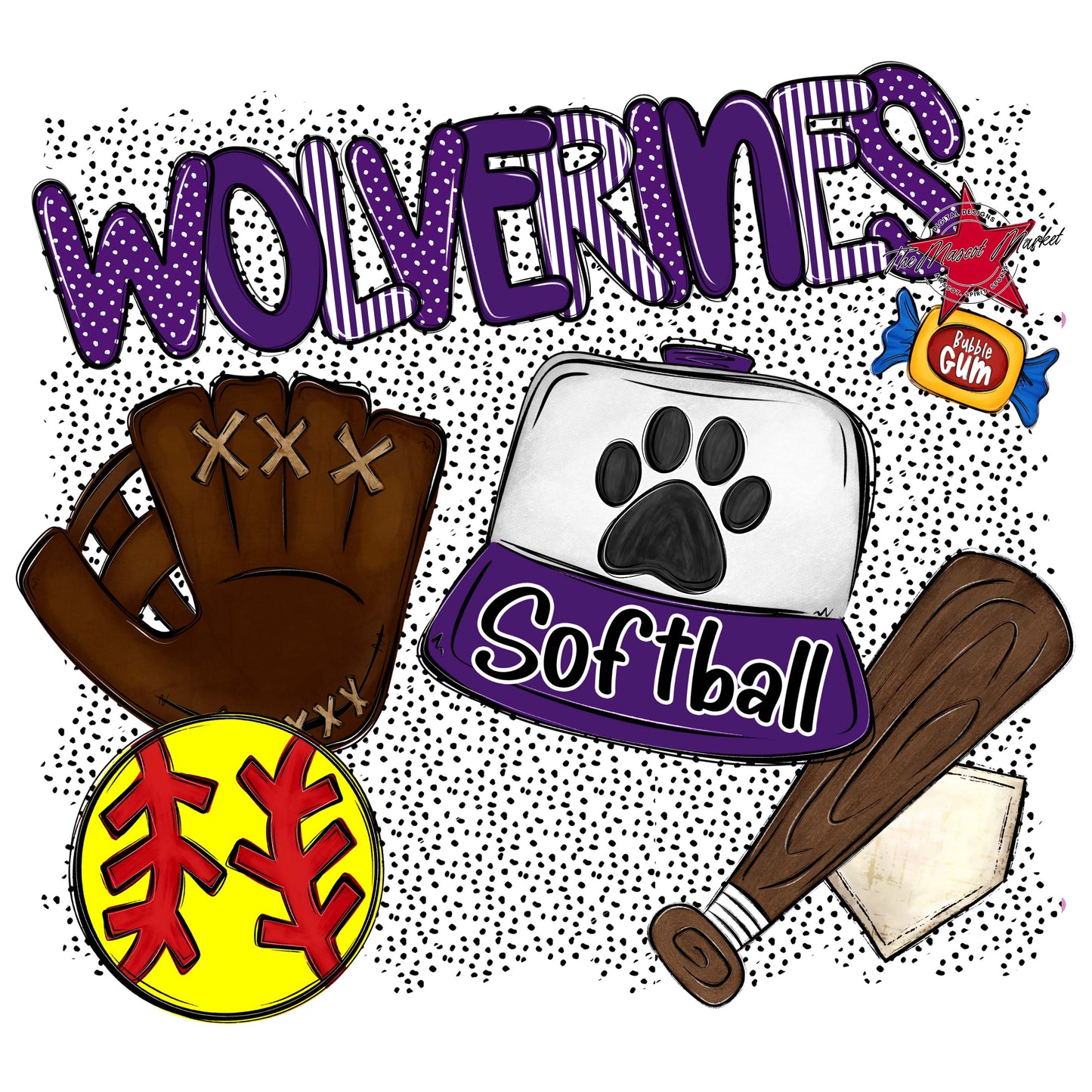 Wolverines Softball Spirit-Purple