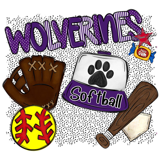 Wolverines Softball Spirit-Purple