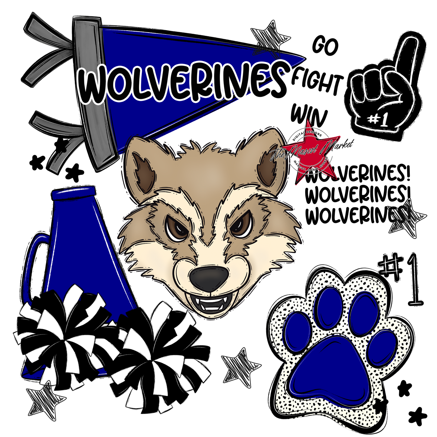 Wolverines Spirit Design-Blue
