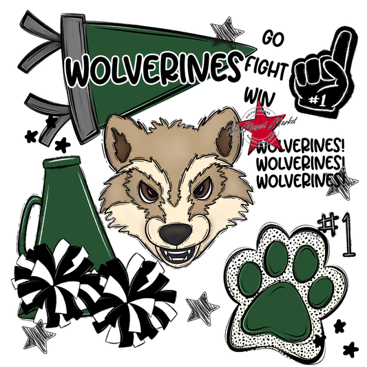 Wolverines Spirit Design-Green