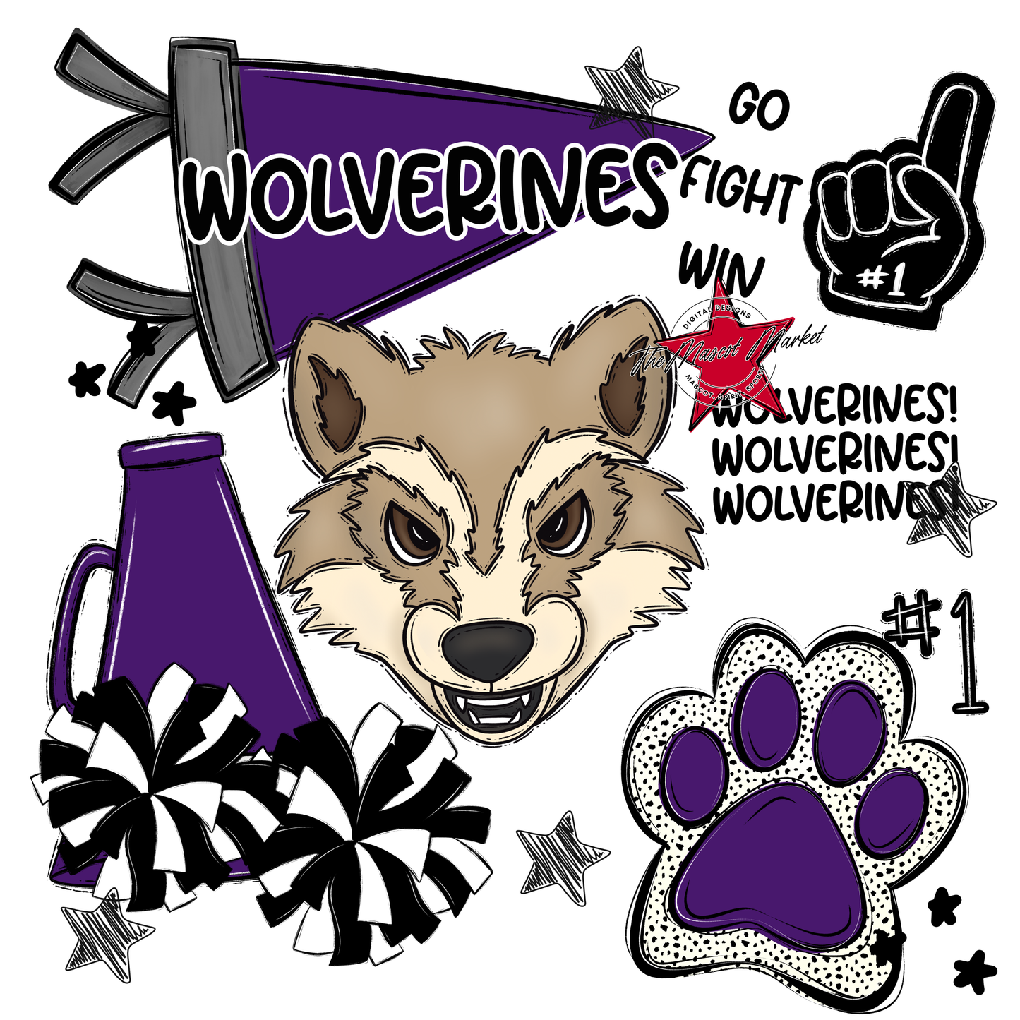Wolverines Spirit Design-Purple