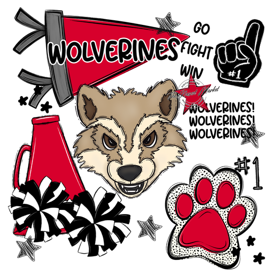 Wolverines Spirit Design-Red