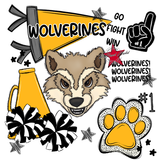Wolverines Spirit Design-Yellow