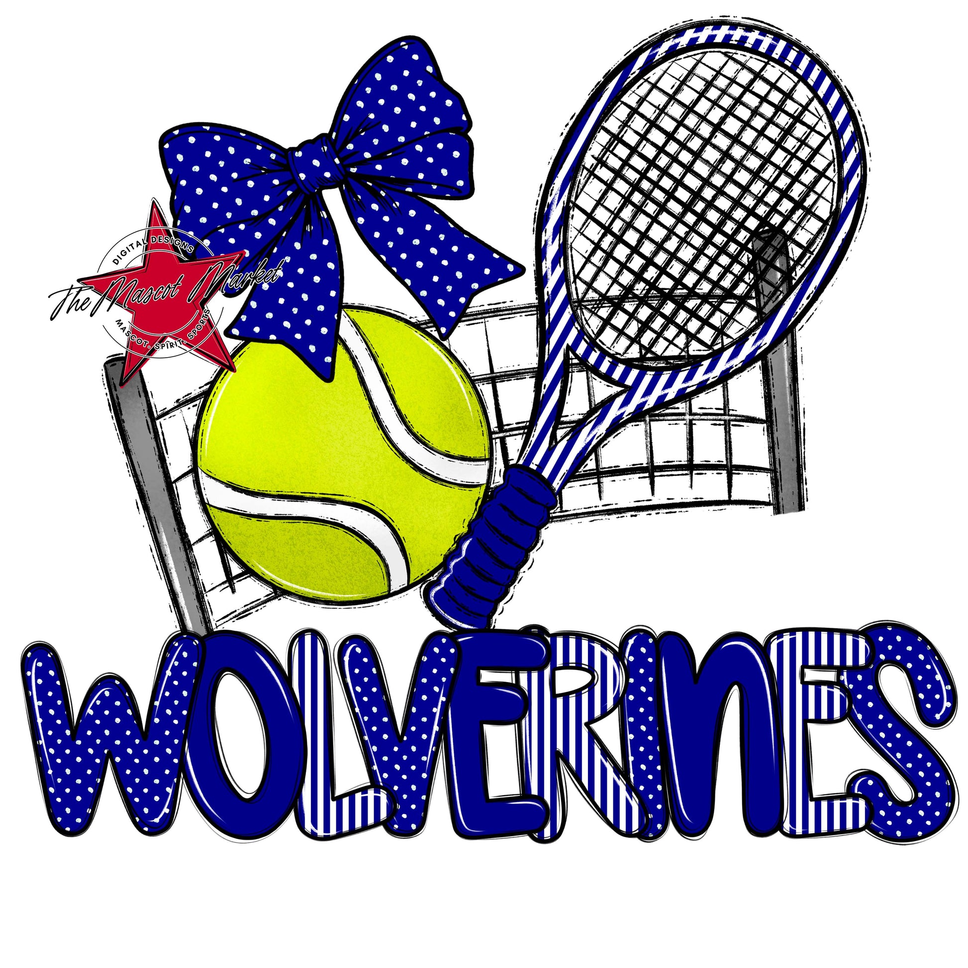 Wolverines Tennis Spirit Design-Blue