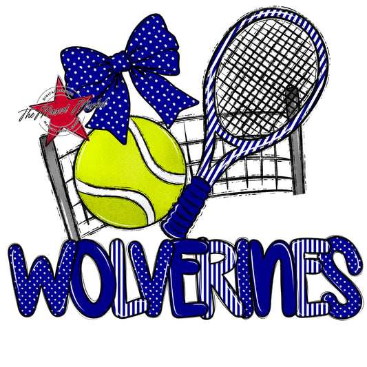 Wolverines Tennis Spirit Design-Blue