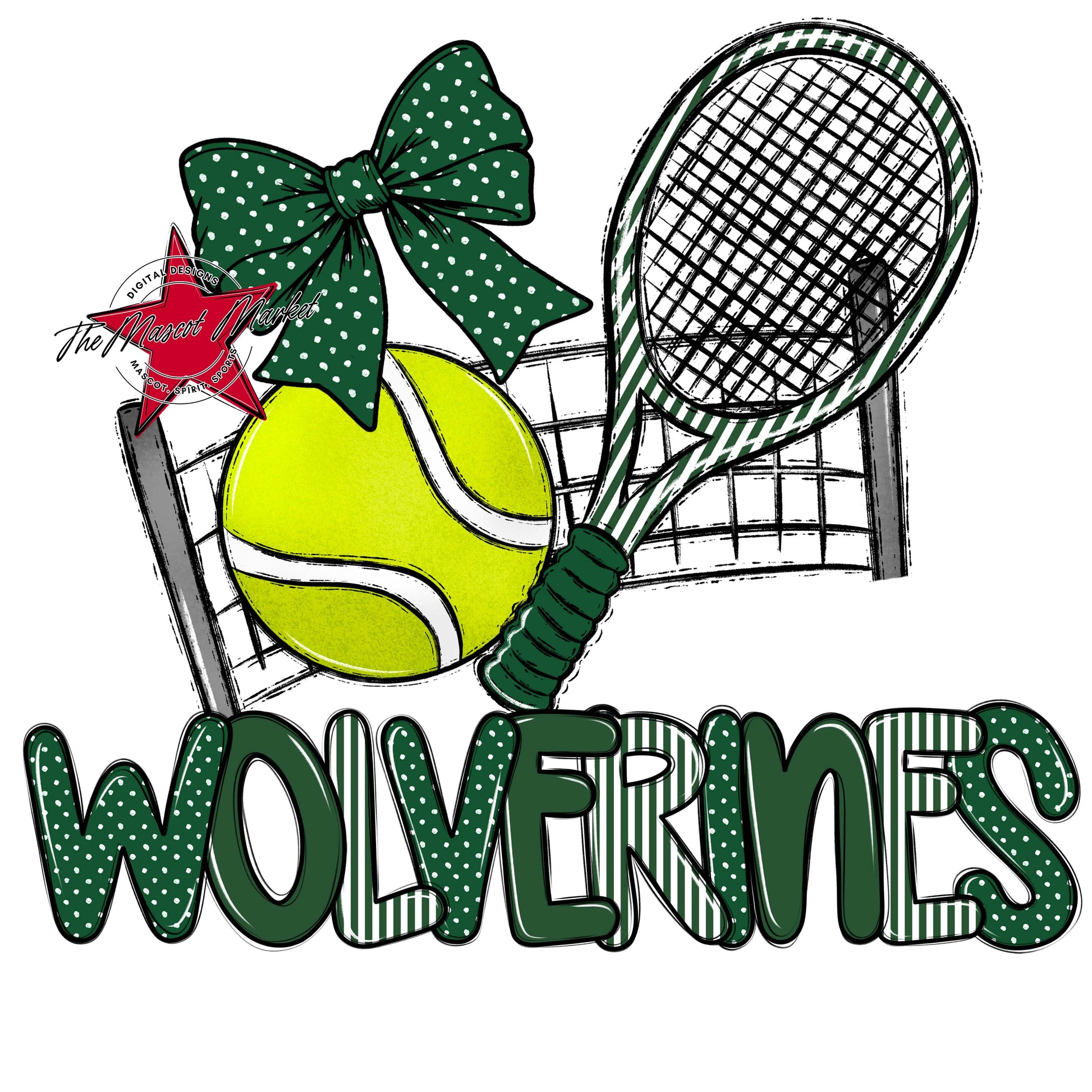 Wolverines Tennis Spirit Design-Green