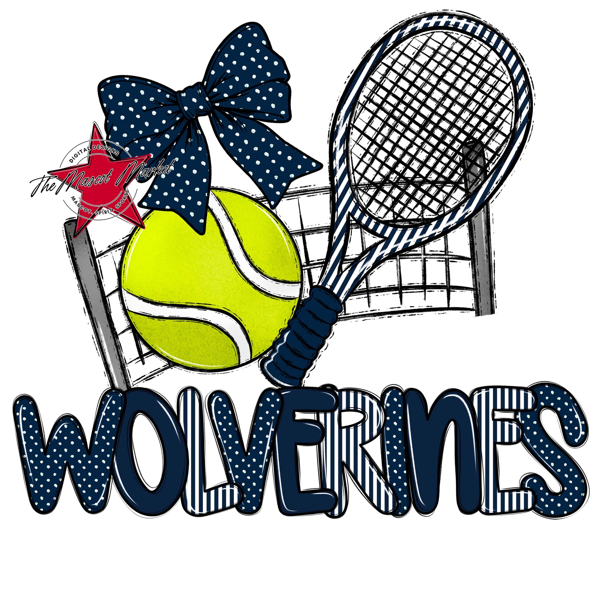 Wolverines Tennis Spirit Design-Navy