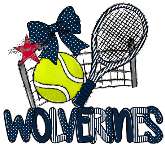 Wolverines Tennis Spirit Design-Navy