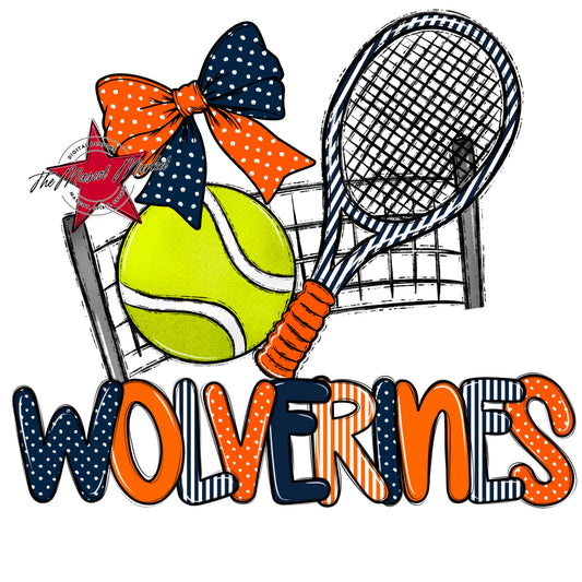 Wolverines Tennis Spirit Design-Navy & Orange