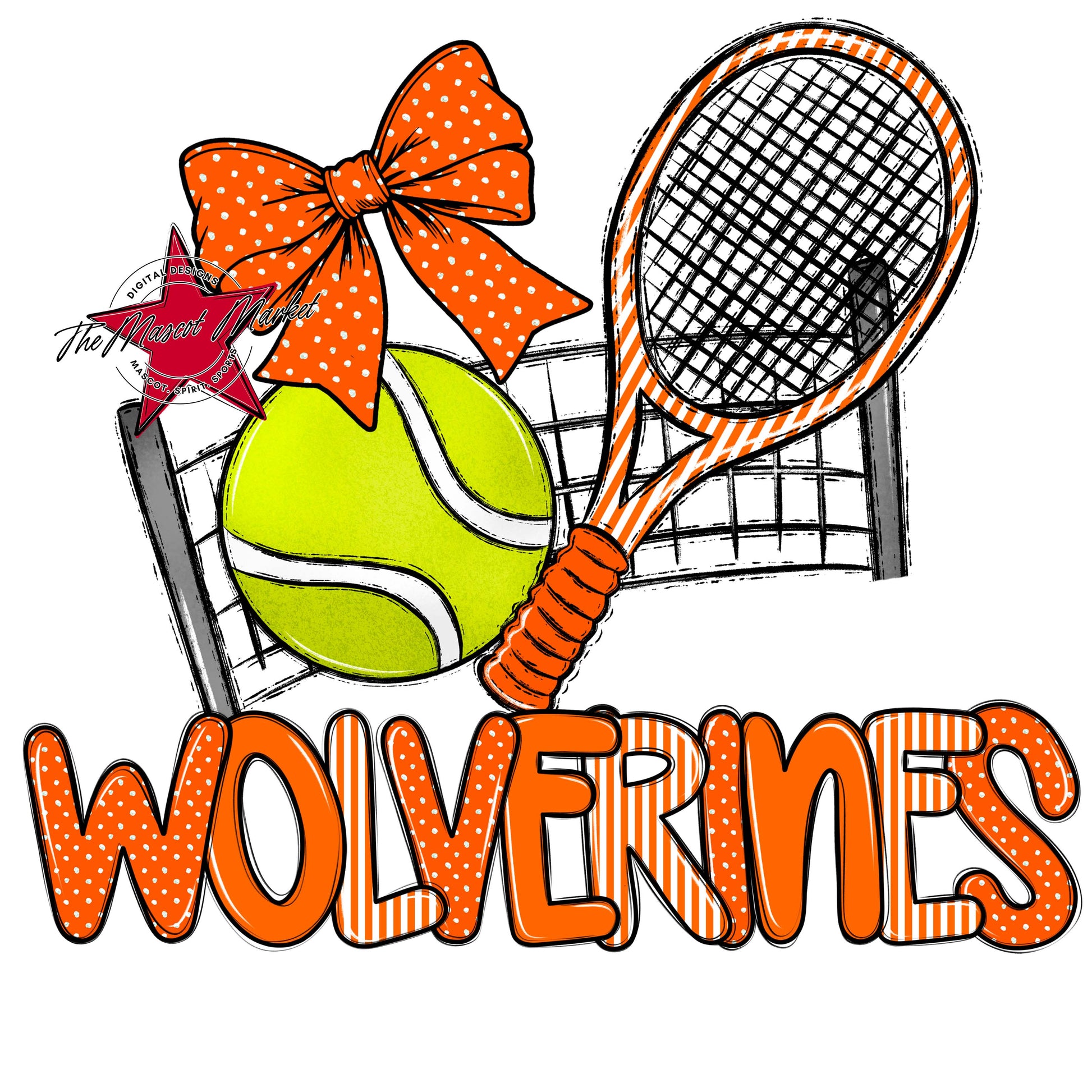 Wolverines Tennis Spirit Design-Orange