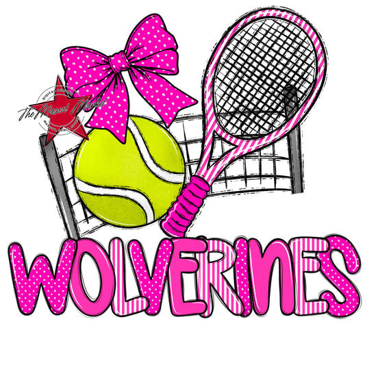 Wolverines Tennis Spirit Design-Pink