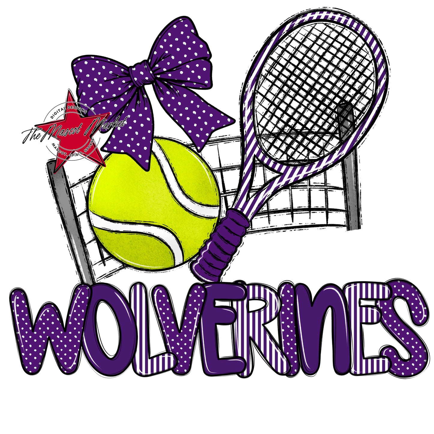Wolverines Tennis Spirit Design-Purple