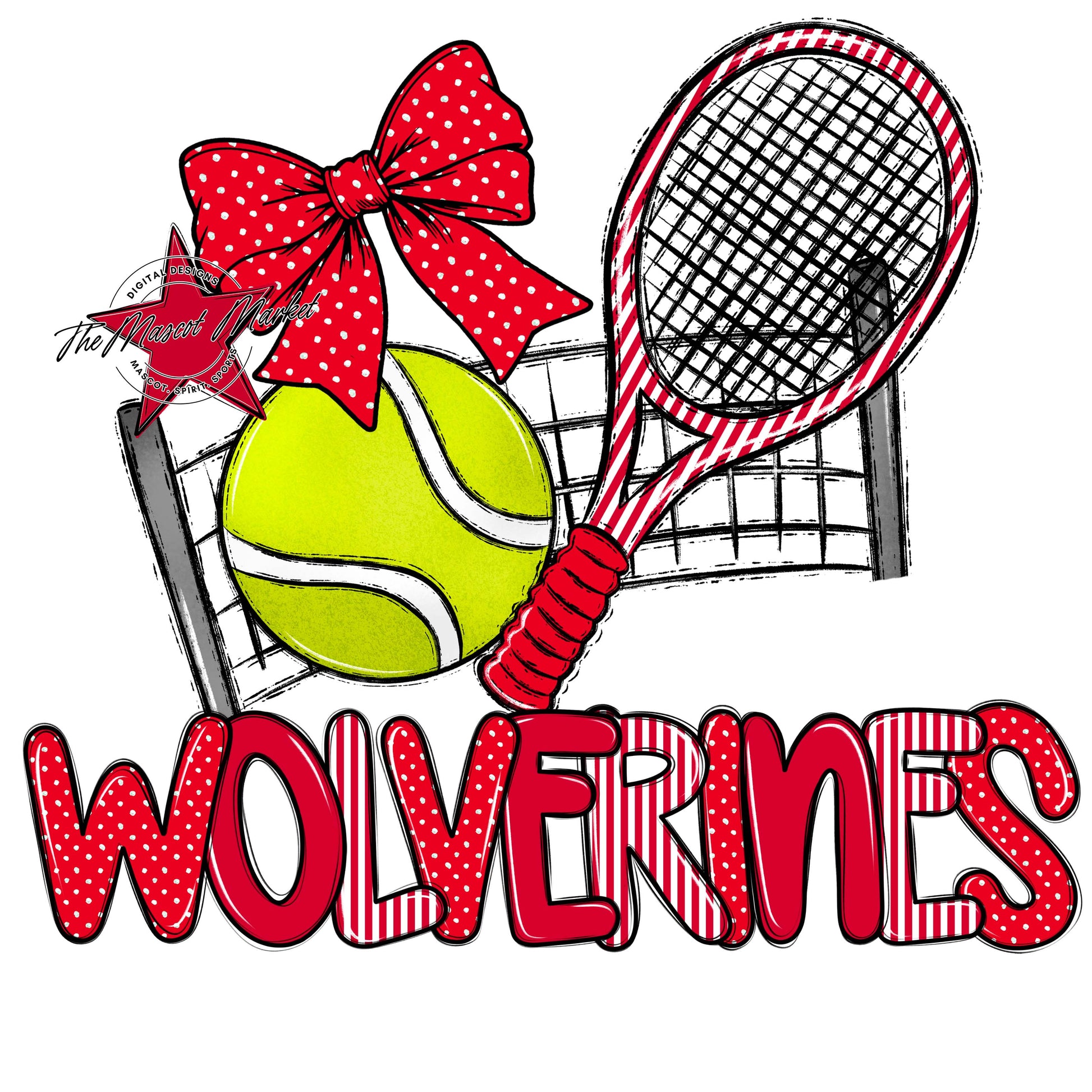 Wolverines Tennis Spirit Design-Red
