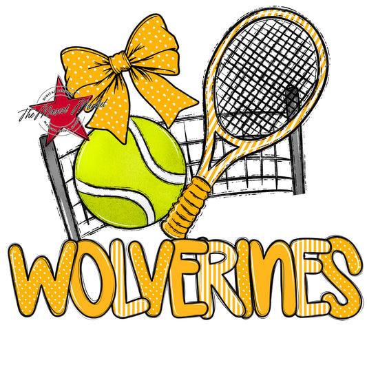 Wolverines Tennis Spirit Design-Yellow
