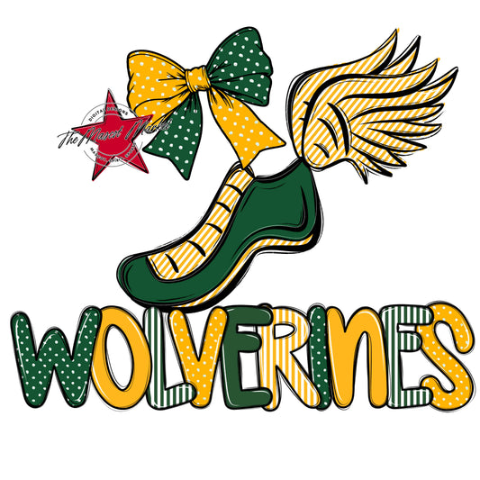 Wolverines Track Spirit Design-Green & Yellow
