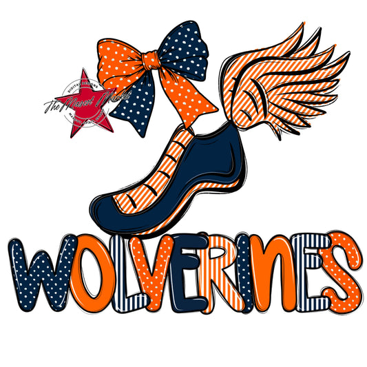 Wolverines Track Spirit Design-Navy & Orange