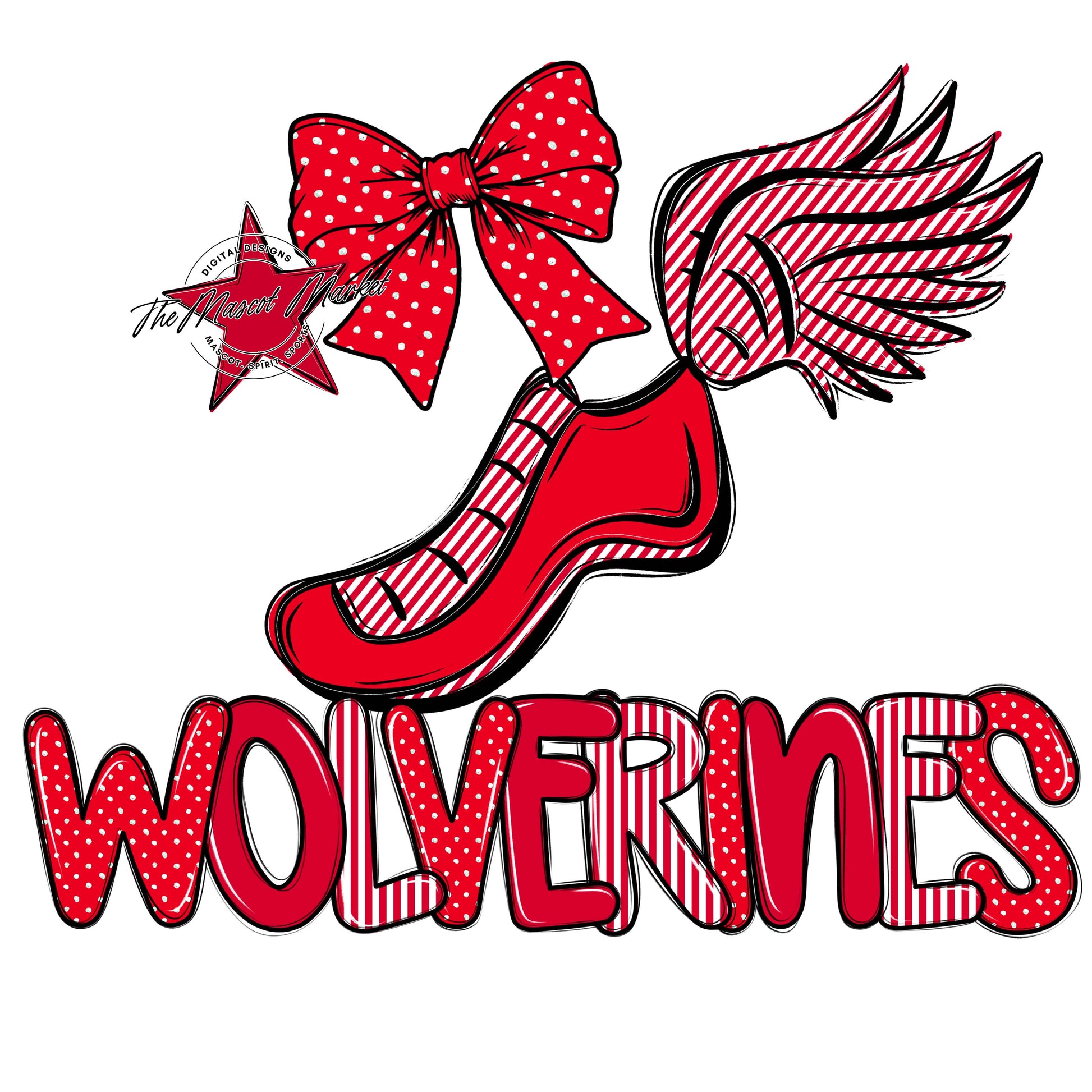Wolverines Track Spirit Design-Red