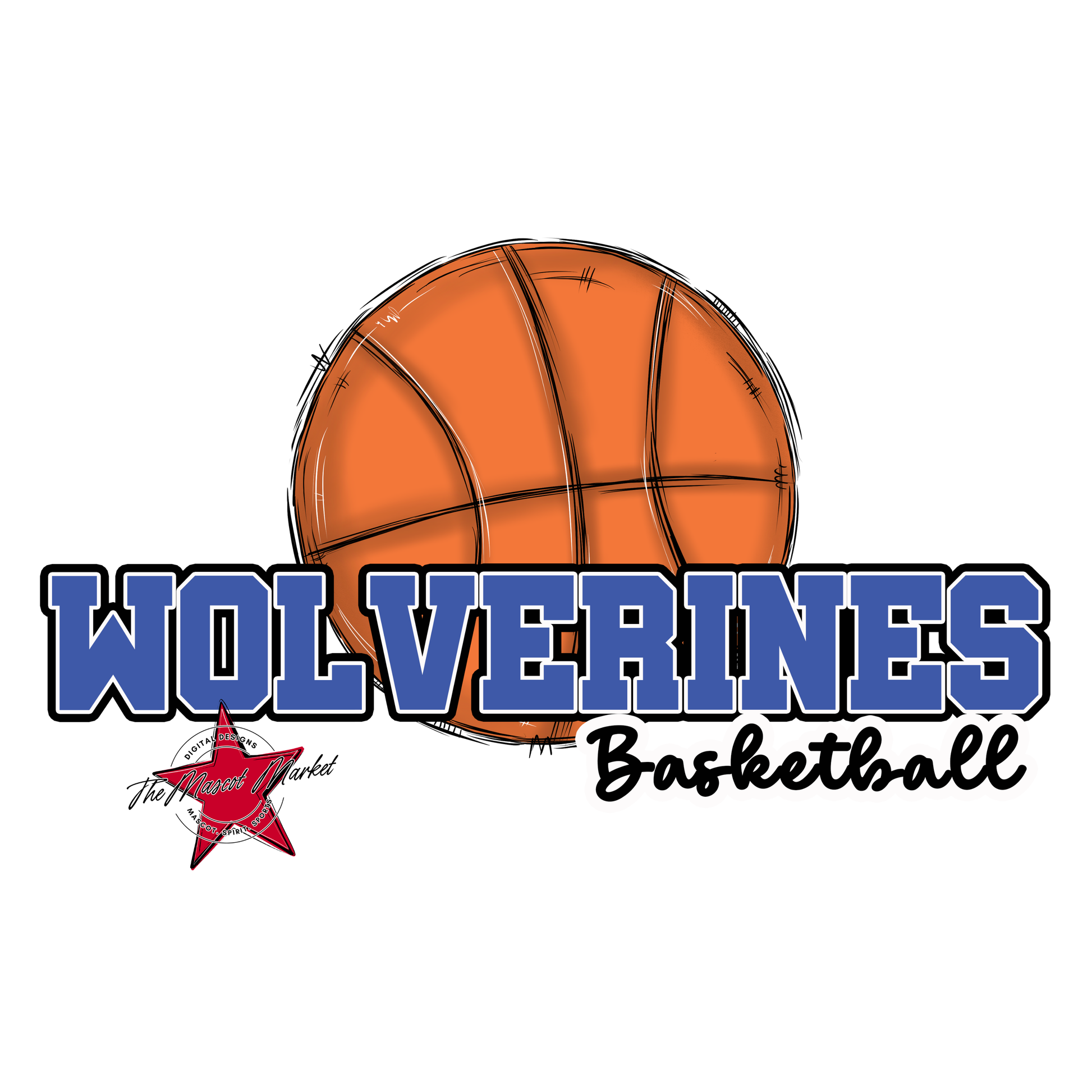 Wolverines Varsity Basketball-Off Blue