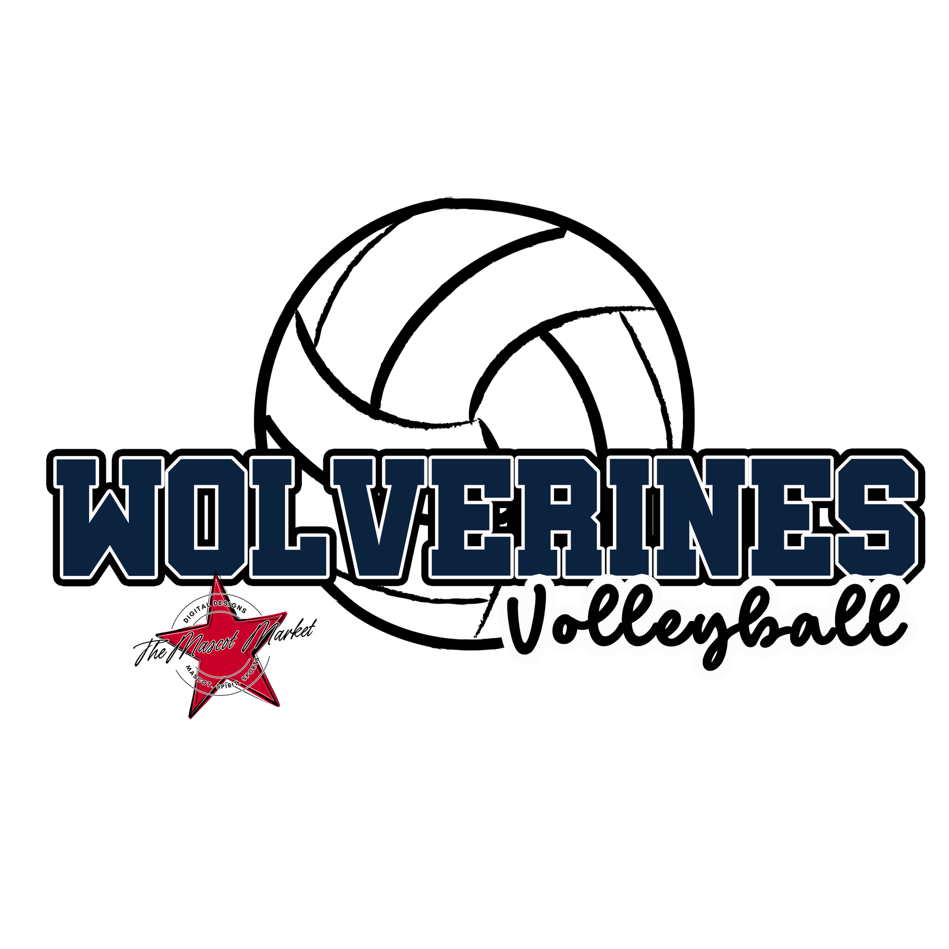 Wolverines Varsity Volleyball-Navy