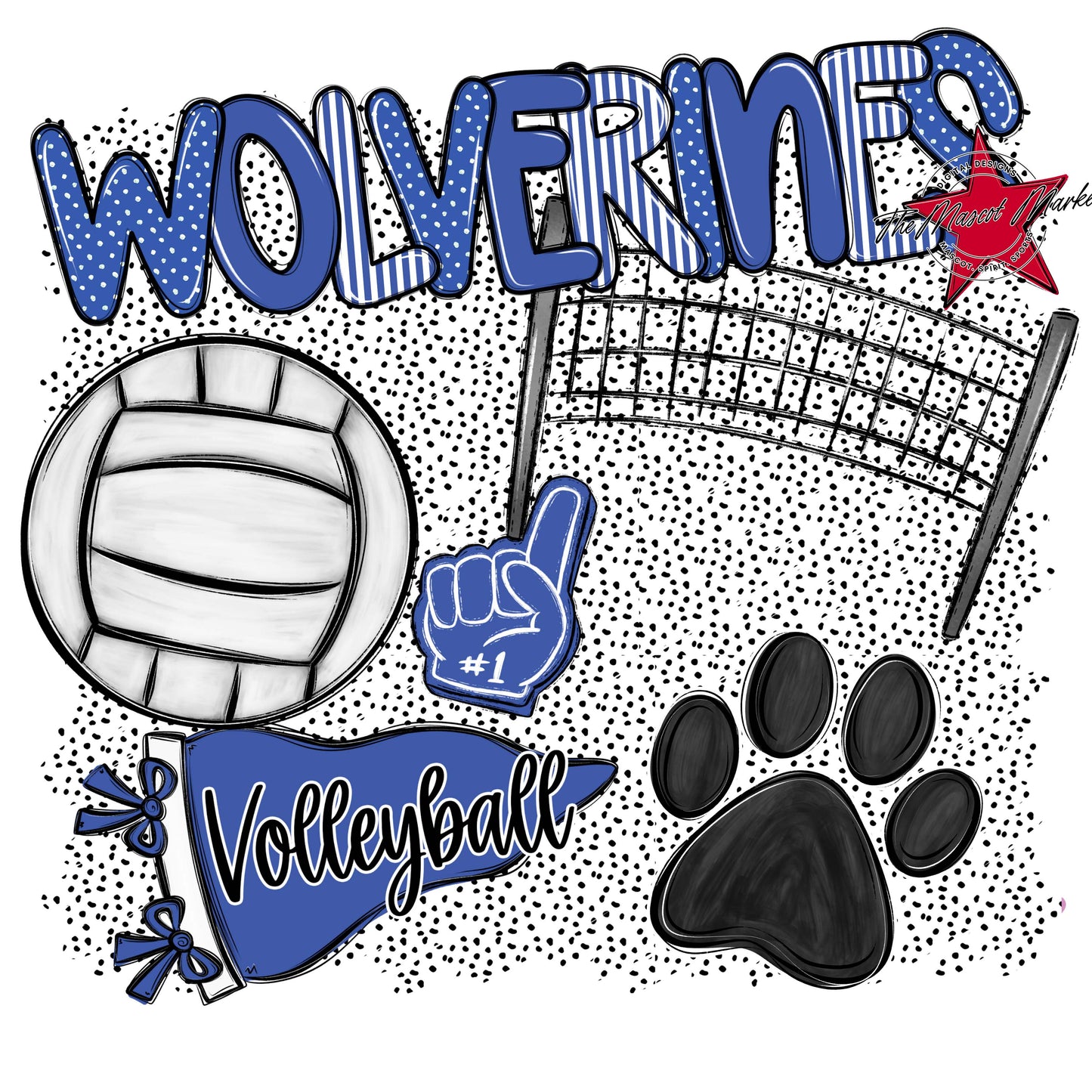 Wolverines Volleyball Spirit-Off Blue