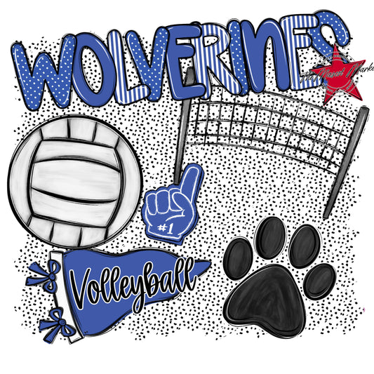 Wolverines Volleyball Spirit-Off Blue
