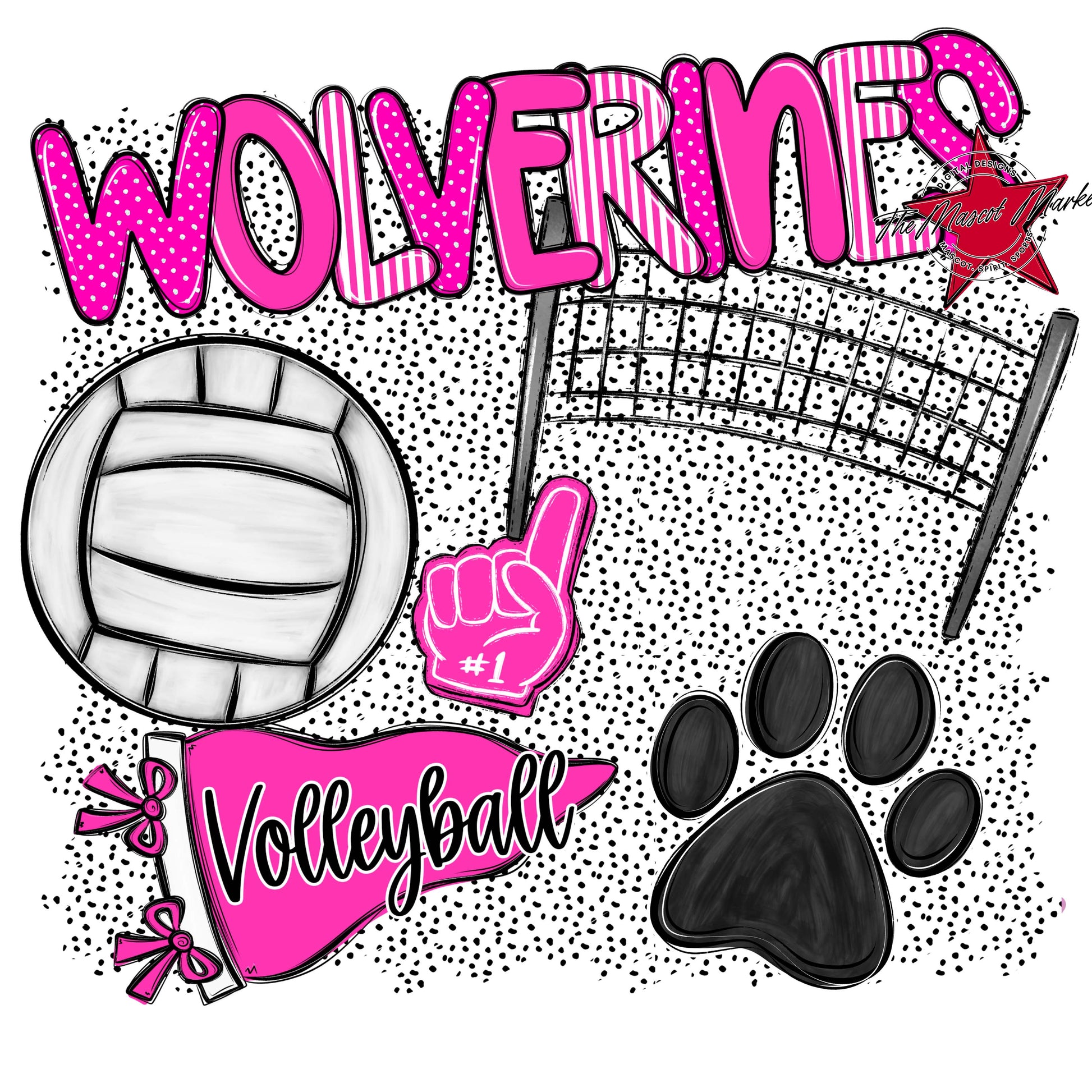Wolverines Volleyball Spirit-Pink