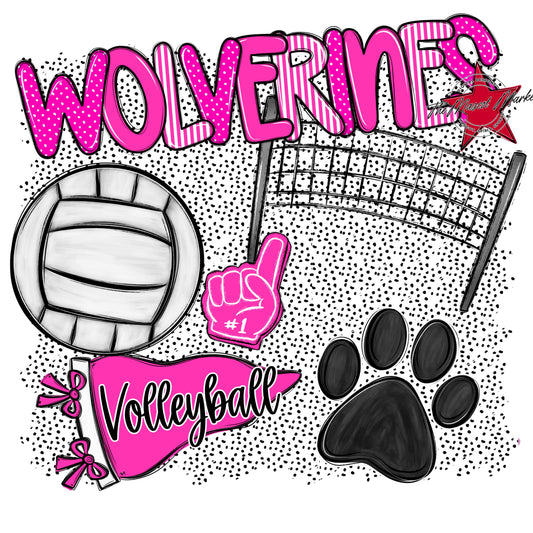 Wolverines Volleyball Spirit-Pink