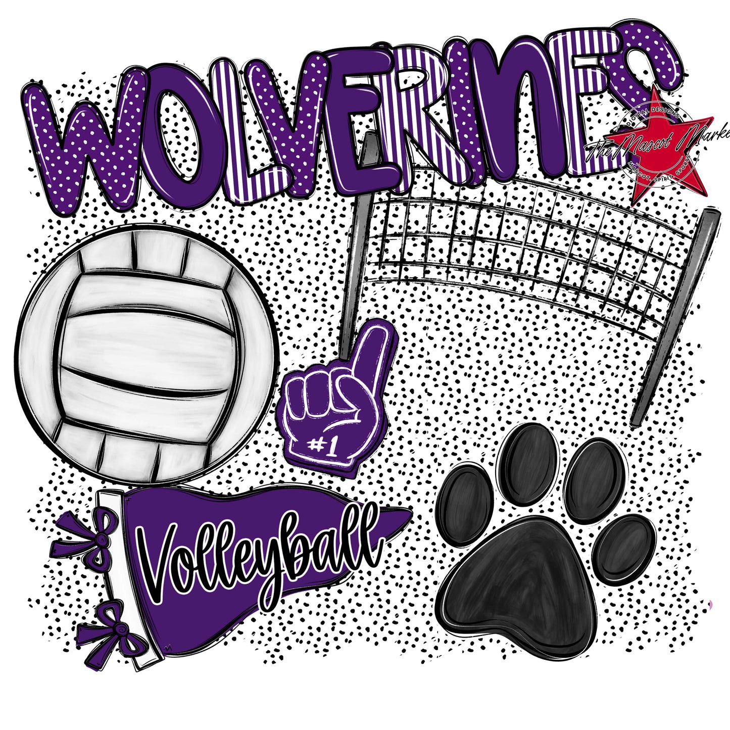 Wolverines Volleyball Spirit-Purple