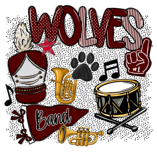 Wolves Band Spirit-Maroon