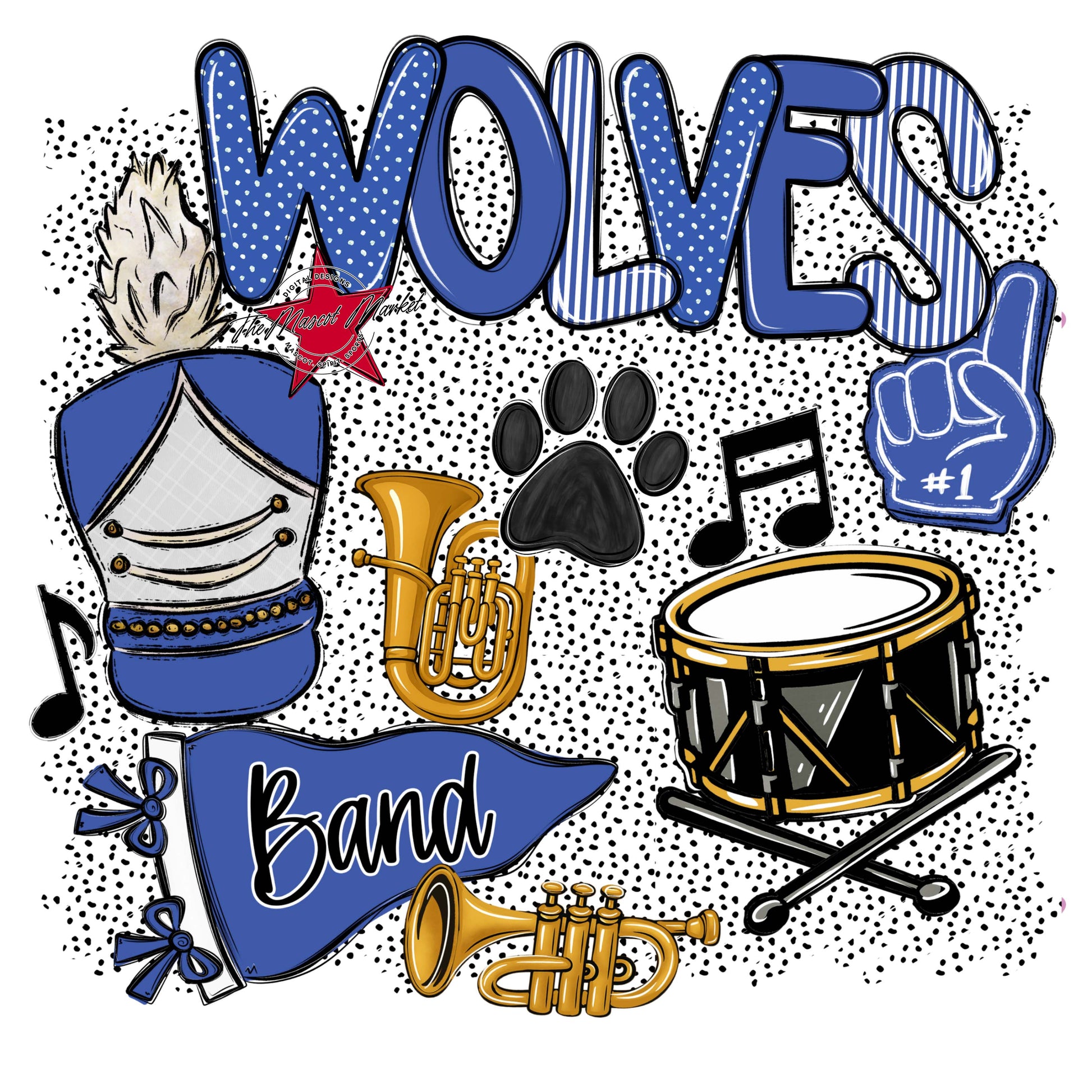 Wolves Band Spirit-Off Blue