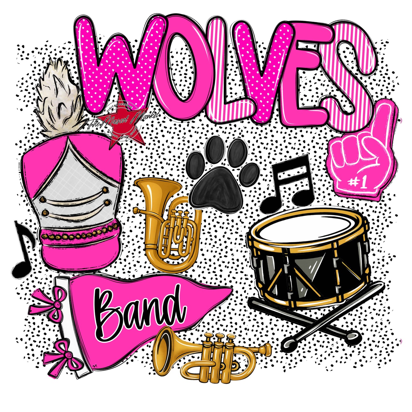 Wolves Band Spirit-Pink
