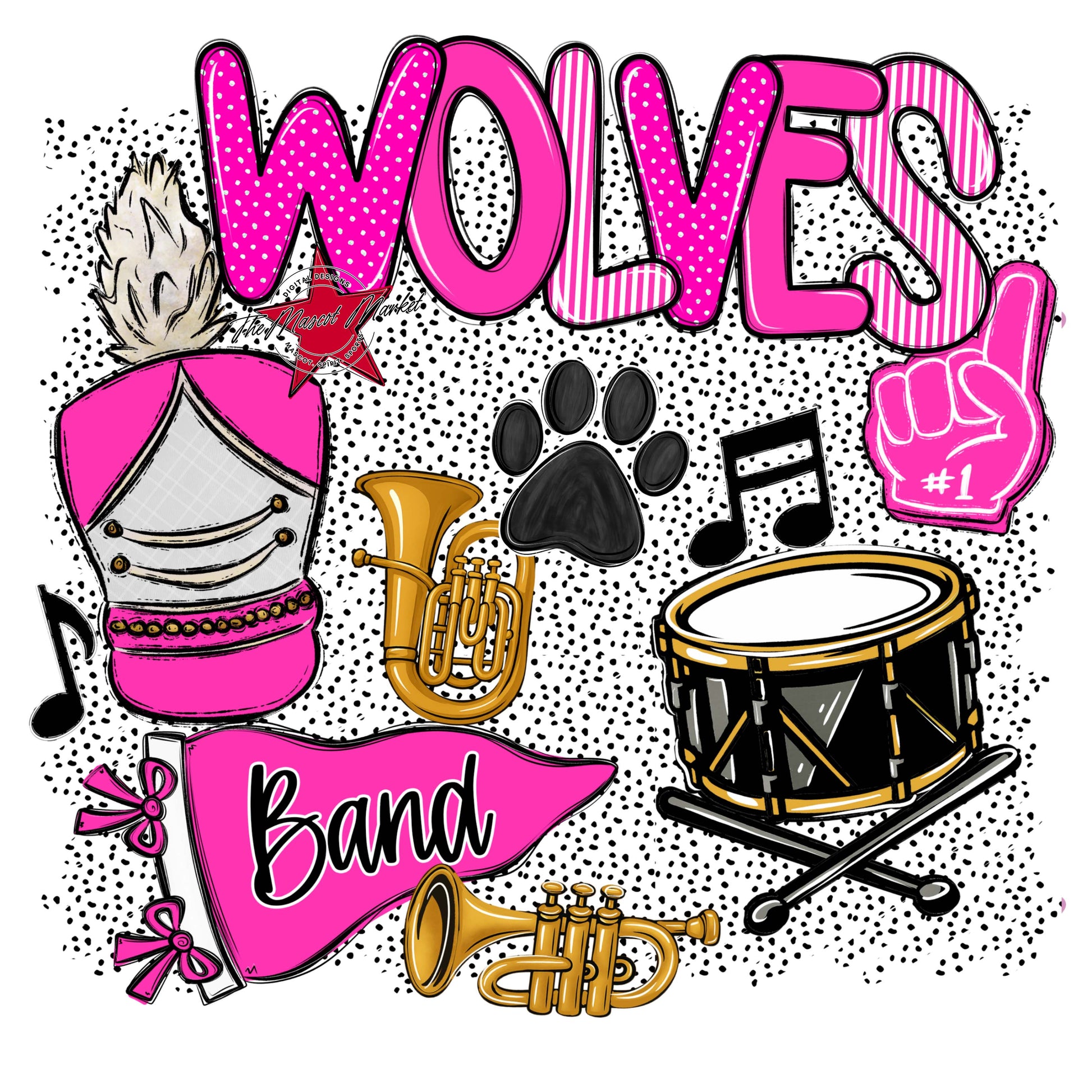 Wolves Band Spirit-Pink