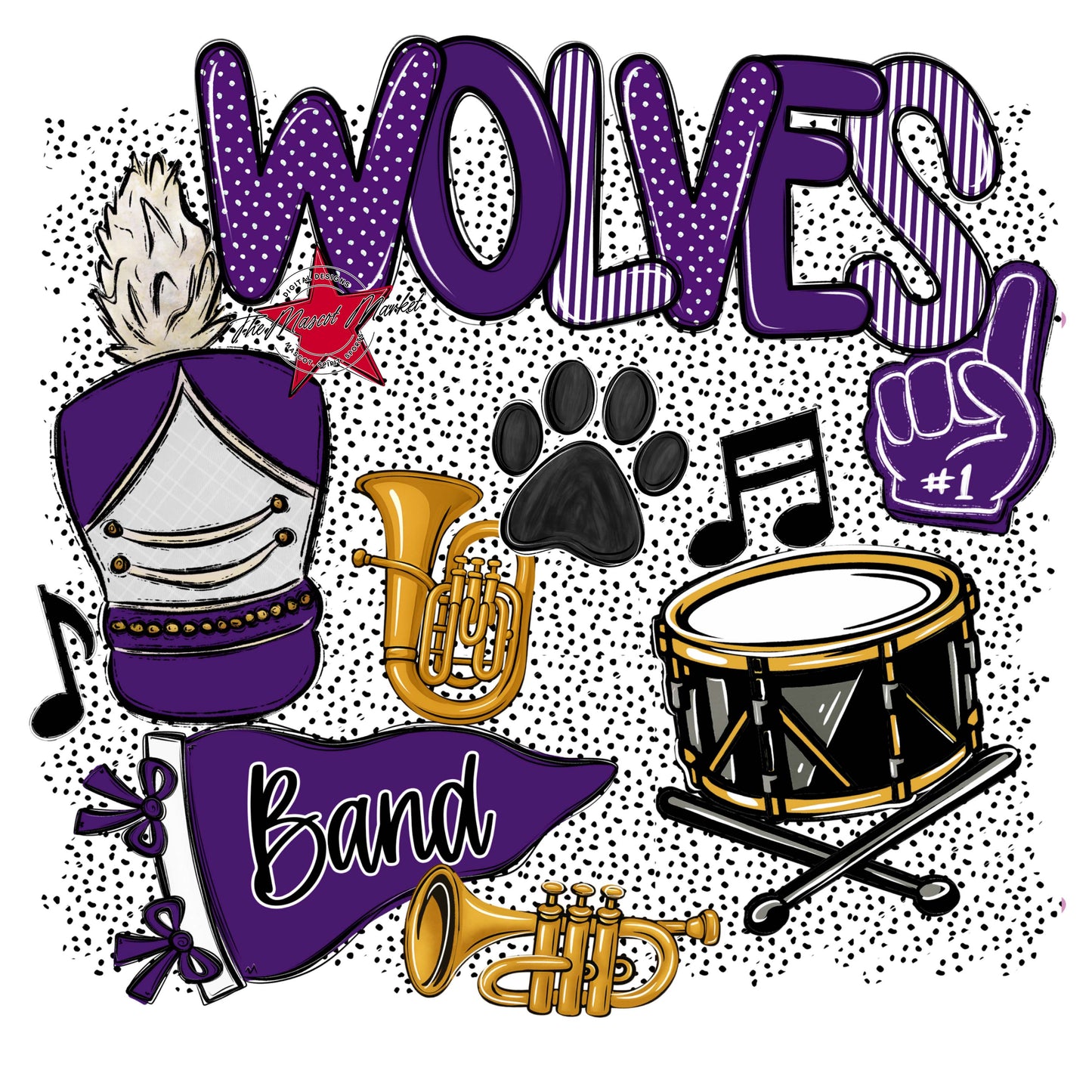 Wolves Band Spirit-Purple