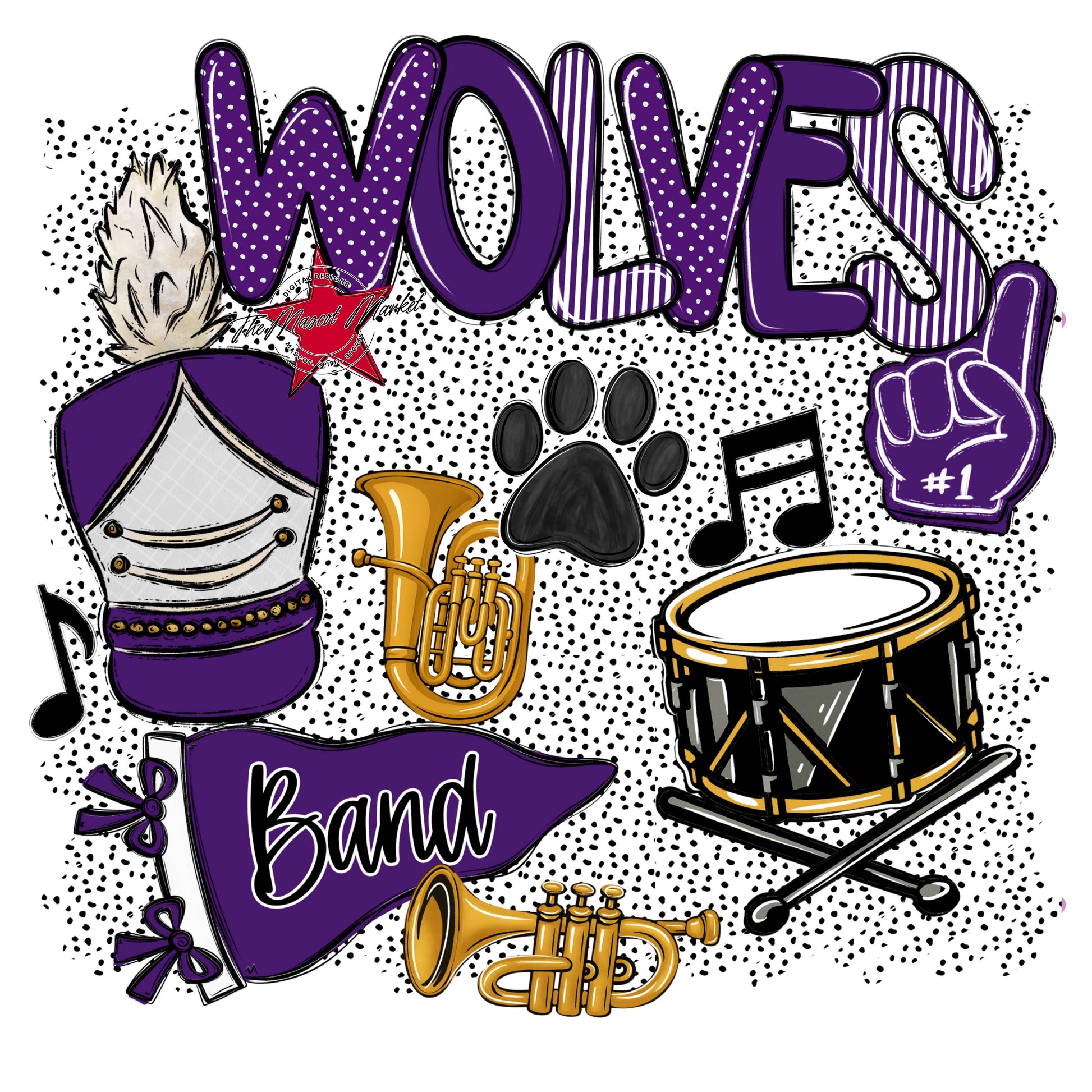 Wolves Band Spirit-Purple