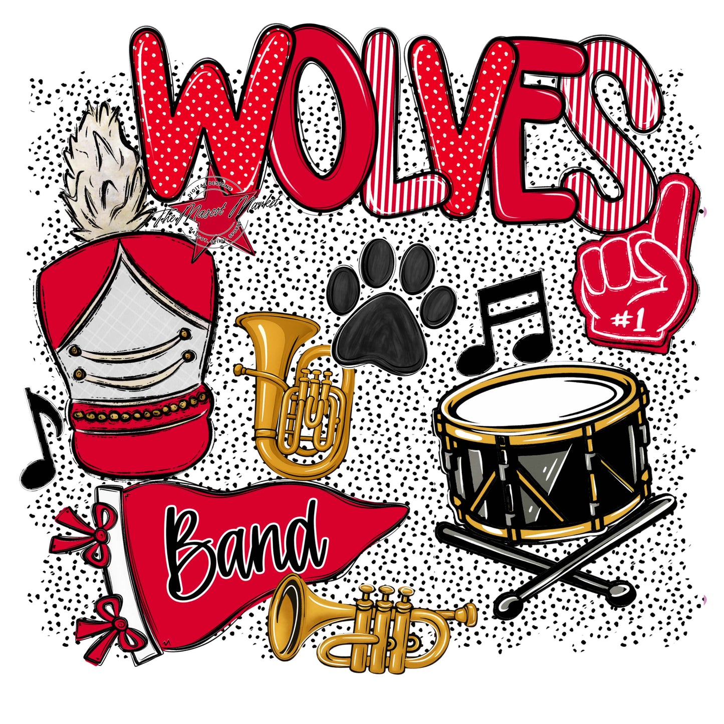 Wolves Band Spirit-Red