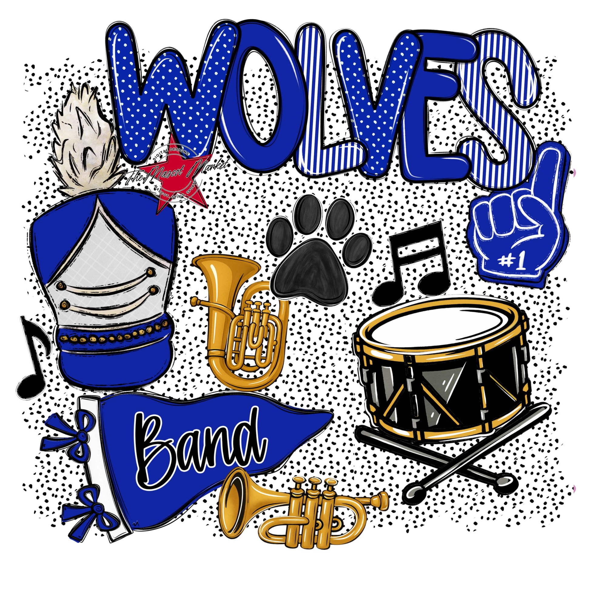 Wolves Band Spirit-Royal Blue