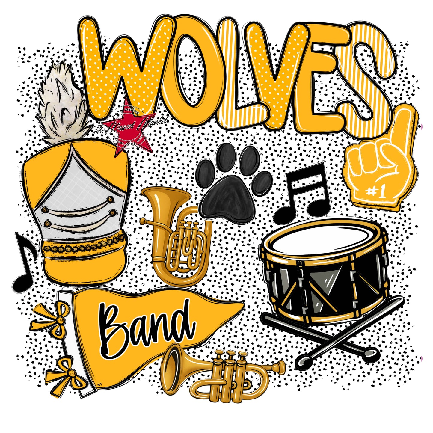 Wolves Band Spirit-Yellow