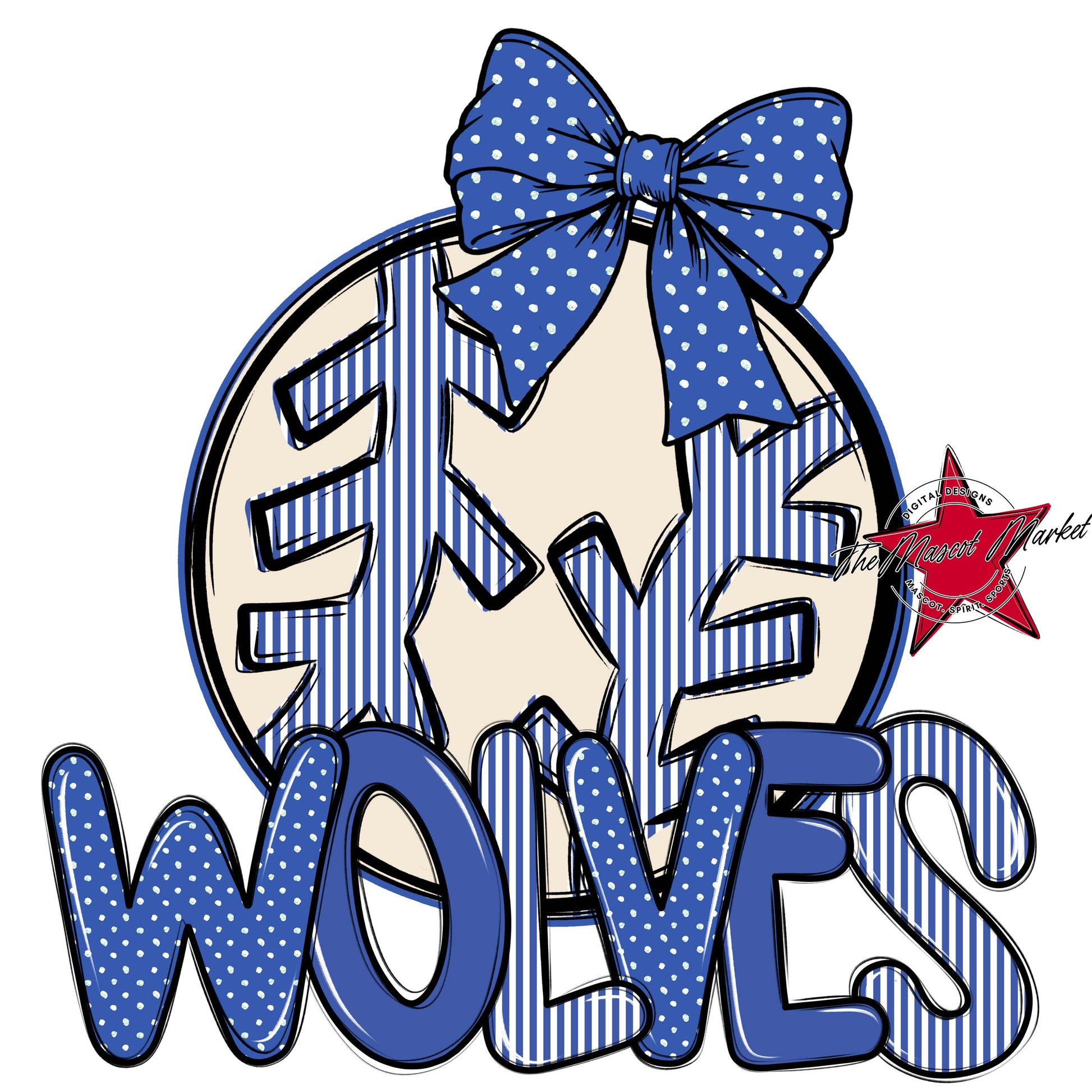 Wolves Baseball-Softball Spirit Design-Off Blue