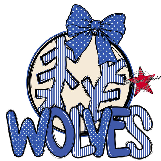 Wolves Baseball-Softball Spirit Design-Off Blue
