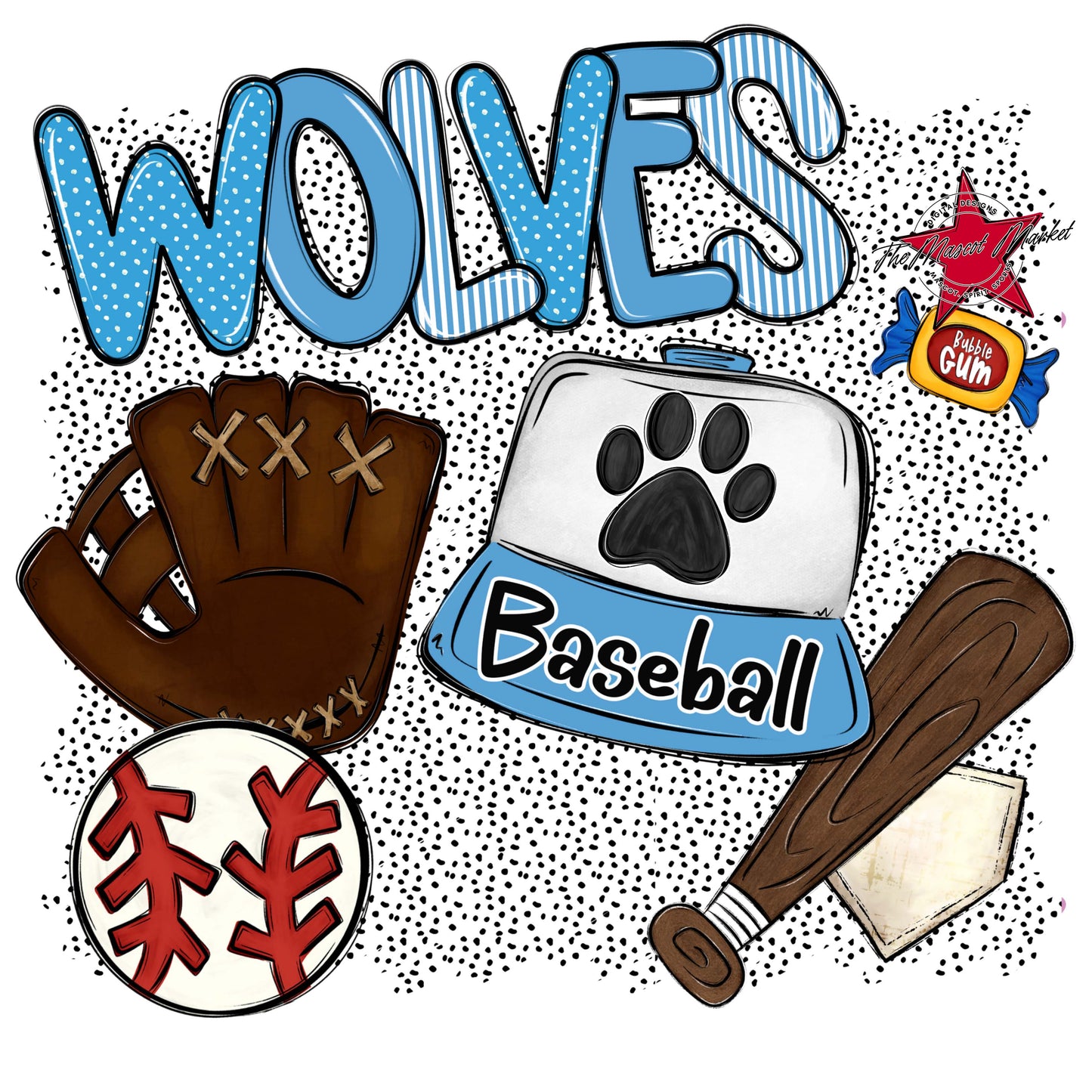 Wolves Baseball Spirit-Carolina Blue